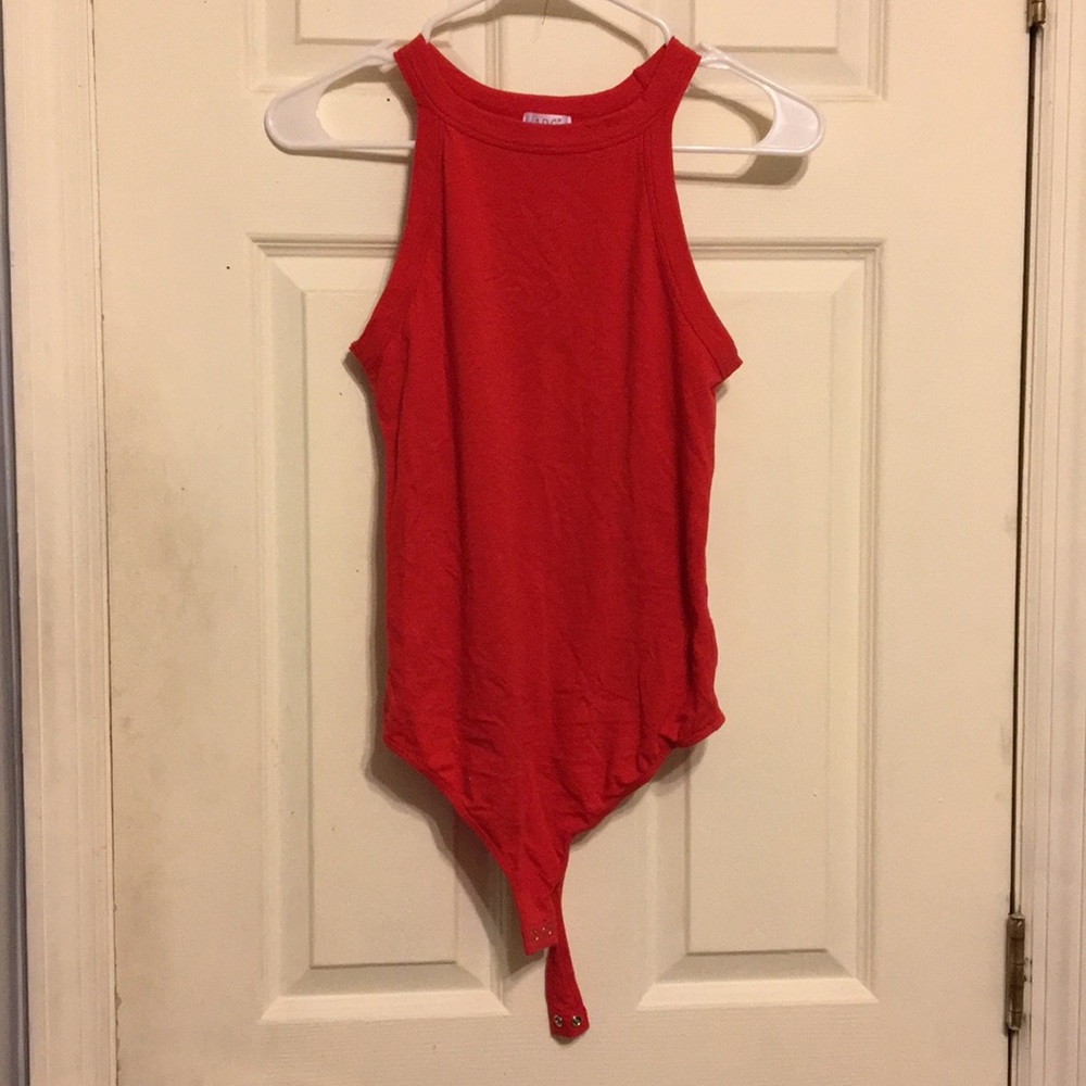 red bodysuit